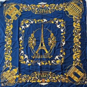 Anne Mcalpin Great Cities Collection Paris 100% Silk Scarf